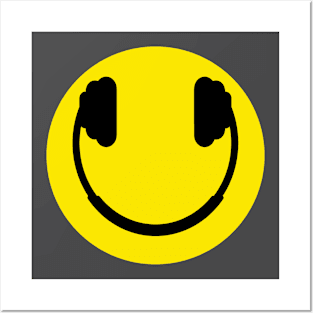 smiley headphone mood Posters and Art